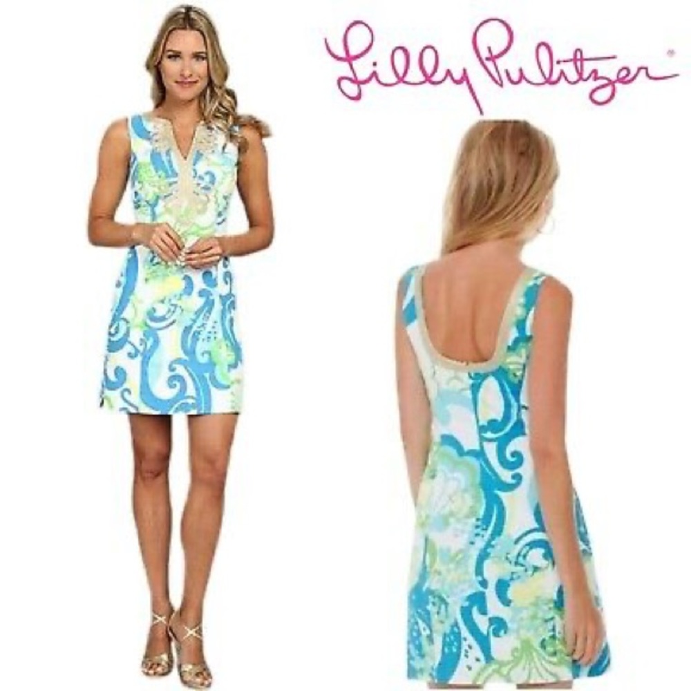 Lilly Pulitzer Janice Resort White Crystal Shift Dress Sz 2